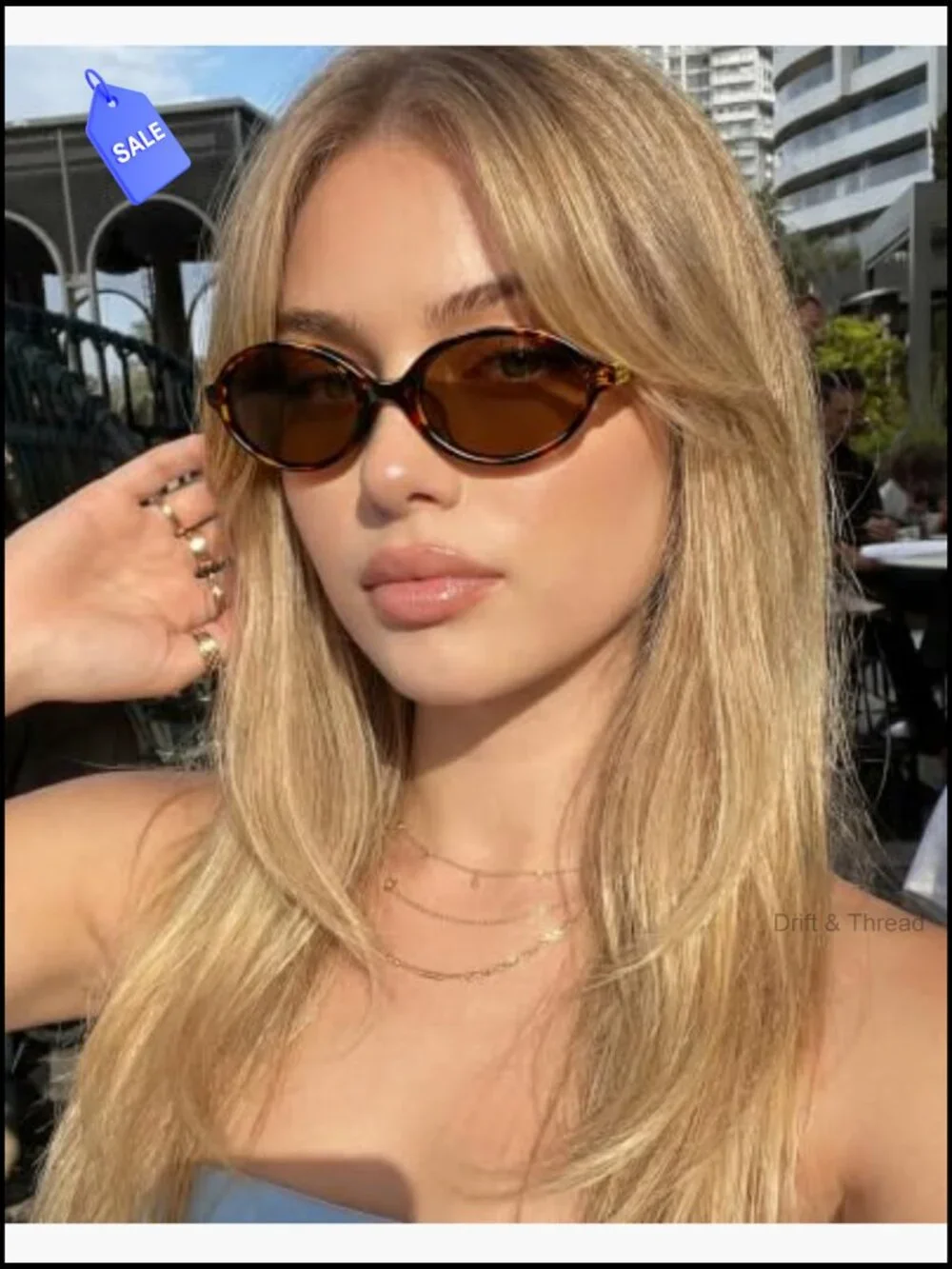 Retro Oval Sunglasses for Women Trendy Y2K Vintage Small Frame UV400